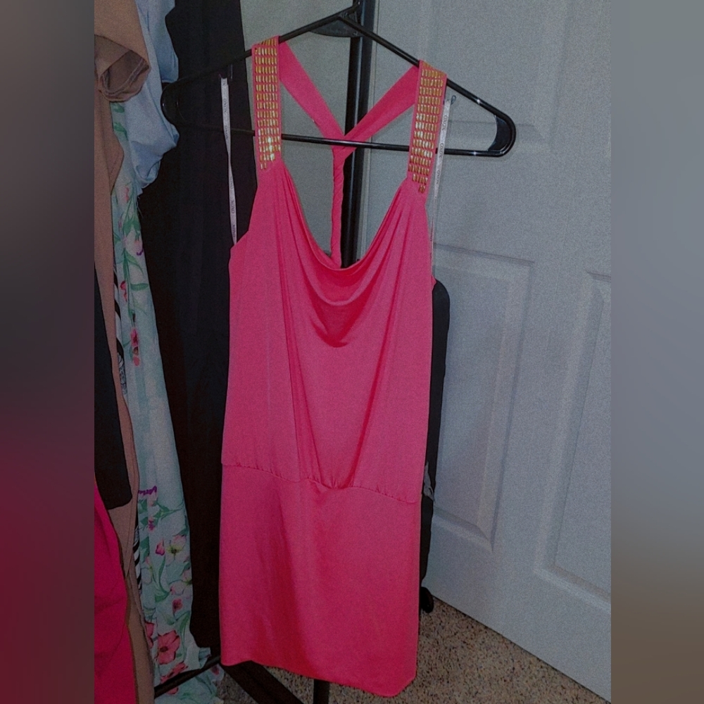 Pink XoXo dress with gold